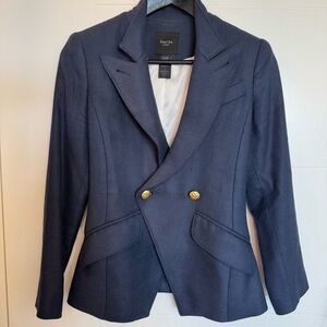 Smythe Midnight Blue Women's Blazer with Gold Buttons size 2